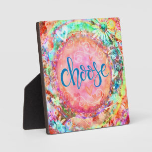 Choose Pretty Pink Pastel Inspirational Easel Plaque