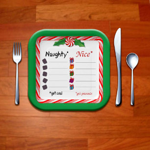 Choose Sides! Naughty or Nice Paper Plate