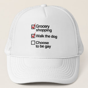 CHOOSE TO BE GAY CHECKLIST TRUCKER HAT