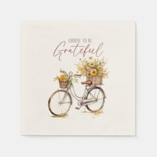 Choose to Be Grateful – Bicycle & Rustic Fall Napkin