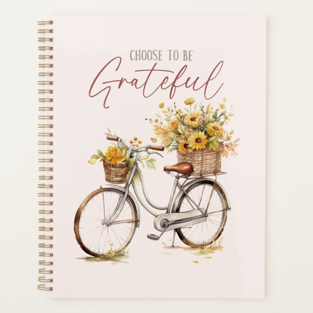 Choose to Be Grateful – Bicycle & Rustic Fall Planner (Front)