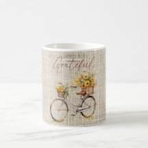 Choose to be Grateful Floral Bicycle Mug
