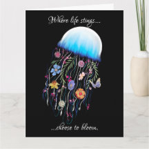 Choose to bloom encouragement floral jellyfish