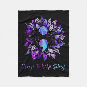 Choose To Keep Going Suicide Prevention Awareness  Fleece Blanket