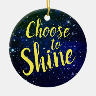 Choose to Shine Stars Cosmos Ceramic Ornament