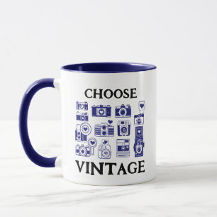 Choose Vintage Retro Camera Collage Mug