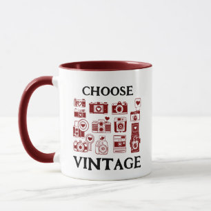 Choose Vintage Retro Camera Collage Mug