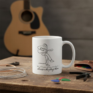 Choose Who Plays Your Strings Line Art Music Coffee Mug