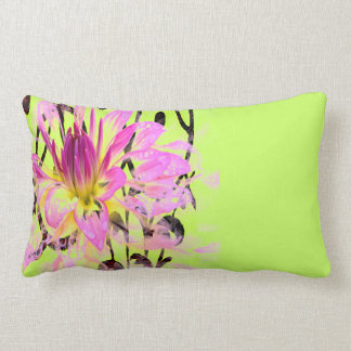 CHOOSE YOUR BACKGROUND COLOR (HERE LIME) LUMBAR CUSHION