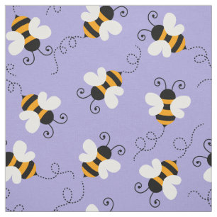 Choose your background colour bee bumblebee patter fabric