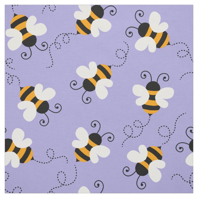 Choose your background colour bee bumblebee patter fabric (Swatch)