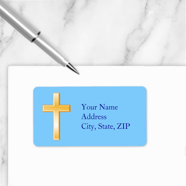 Choose Your Background Colour Christian Cross Label (Creator Uploaded)
