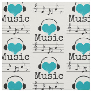 Choose your background colour music lover Fabric
