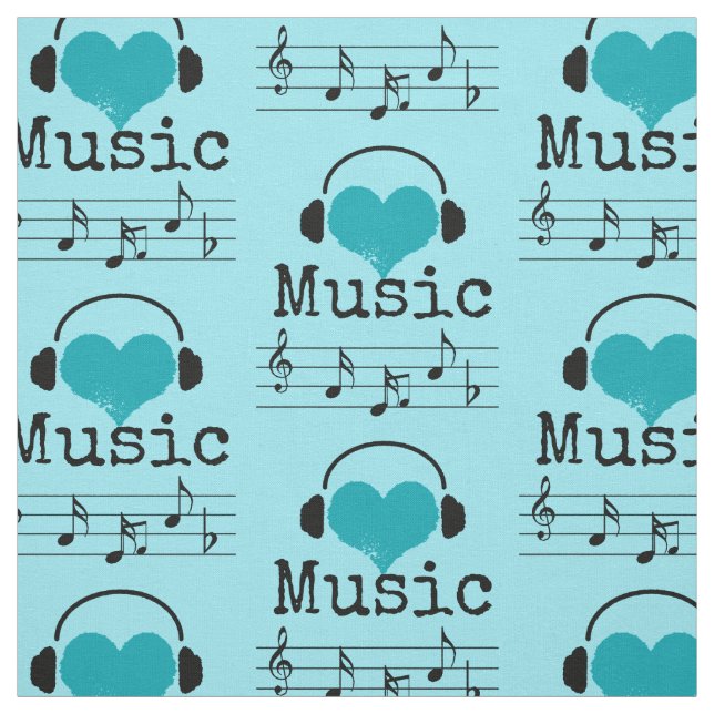 Choose your background colour music lover Fabric (Swatch)