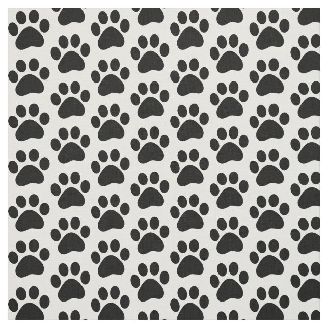 Choose your background colour Paw print fabric (Swatch)