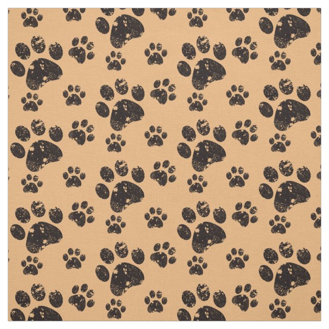 Choose your background colour Paw print fabric (Swatch)