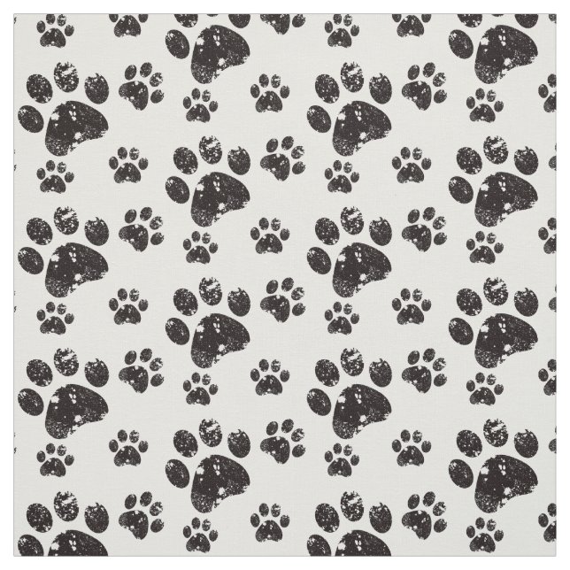 Choose your background colour Paw print fabric (Swatch)