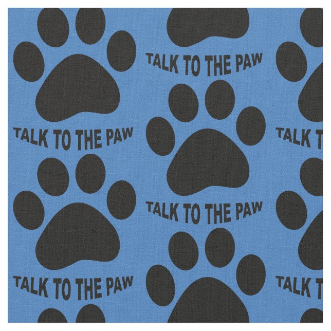 Choose your background colour Paw print fabric (Close Up)