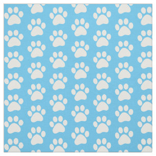 Choose your background colour paw print Fabric