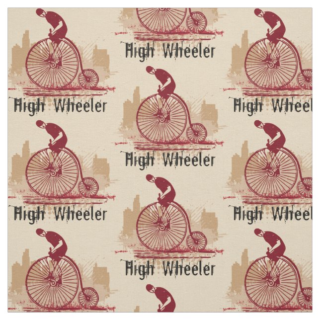 Choose your background vintage bicycle Fabric (Swatch)