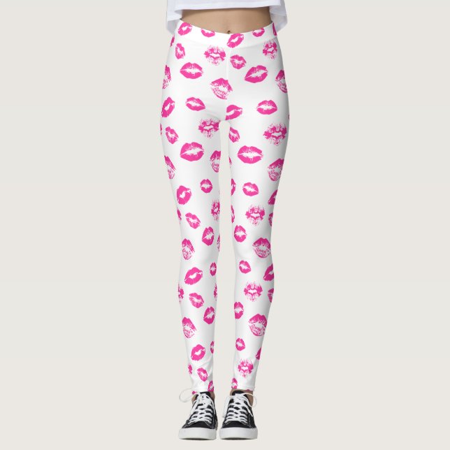 Choose your bg colour Sexy lips pattern legging (Front)