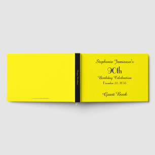 CHOOSE YOUR COLOR Birthday Party Yellow Memory  Guest Book