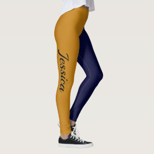 CHOOSE YOUR COLOR Blue Gold Leggings Cheer Pants