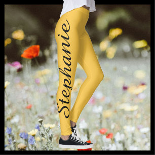CHOOSE YOUR COLOR Custom Yoga Leggings with Name