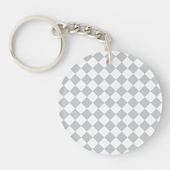 Choose your Color in one step Checkered Diamonds Key Ring (Front)