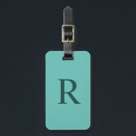 CHOOSE YOUR COLOR Light And Dark Teal Monogram Bag Luggage Tag<br><div class="desc">CHOOSE YOUR COLOR Monogram Minimalist Luggage Bag Tag - You be the designer!!! This modern Luggage Tag in a classic font is your colour with dark teal monogram and text. Default background is light teal. Simple, elegant, and chic! Easy to personalise, or delete example text. All Rights Reserved © 2024...</div>