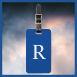 CHOOSE YOUR COLOR or Dark Blue Monogram Bag Luggage Tag<br><div class="desc">CHOOSE YOUR COLOR Monogram Minimalist Luggage Bag Tag - You be the designer!!! This modern Luggage Tag in a classic font is your colour with white monogram and white text. Default background is dark blue. Simple, elegant, and chic! Easy to personalise, or delete example text. All Rights Reserved © 2024...</div>