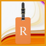 CHOOSE YOUR COLOR or Orange Monogram Bag  Luggage Tag<br><div class="desc">CHOOSE YOUR COLOR Monogram Minimalist Luggage Bag Tag - You be the designer!!! This modern Luggage Tag in a classic font is your colour with white monogram and black text. Default background is orange. Simple, elegant, and chic! Easy to personalise, or delete example text. All Rights Reserved © 2024 Alan...</div>