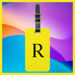 CHOOSE YOUR COLOR or Yellow and Black Monogram Bag Luggage Tag<br><div class="desc">CHOOSE YOUR COLOR Monogram Minimalist Luggage Bag Tag - You be the designer!!! This modern Luggage Tag in a classic font is your colour with black monogram and black text. Default background is bright yellow. Simple, elegant, and chic! Easy to personalise, or delete example text. All Rights Reserved © 2024...</div>