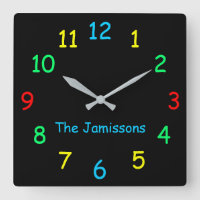 CHOOSE YOUR COLOR, Personalised Clock Black