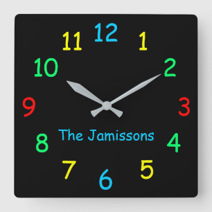 CHOOSE YOUR COLOR, Personalised Clock Black