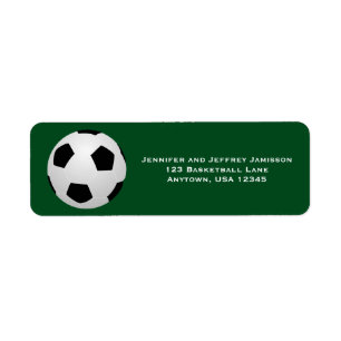 CHOOSE YOUR COLOR Soccer Return Address Labels