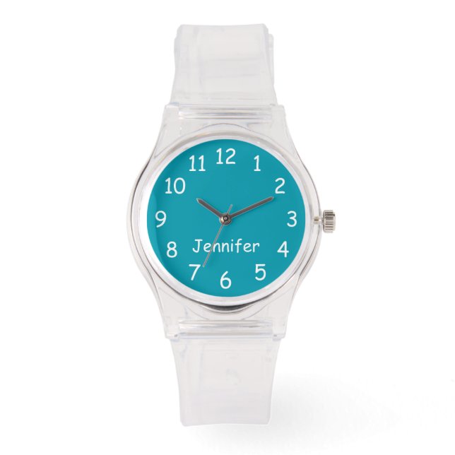 CHOOSE YOUR COLORS, Your Text, Personalised Wrist Watch (Front)