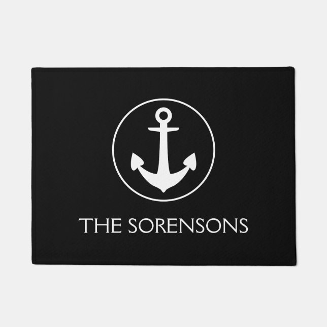 Choose Your Colour Anchor Family Name Doormat (Front)