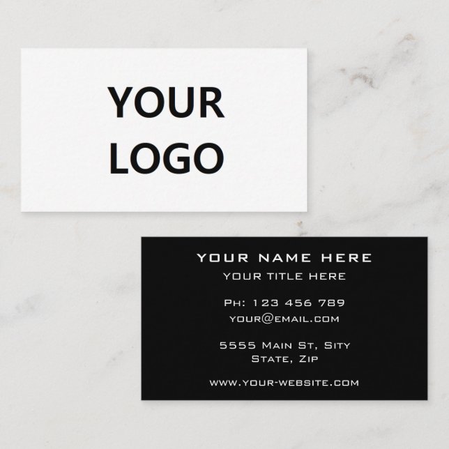 Choose Your Colour Business Cards Example with Log (Front/Back)