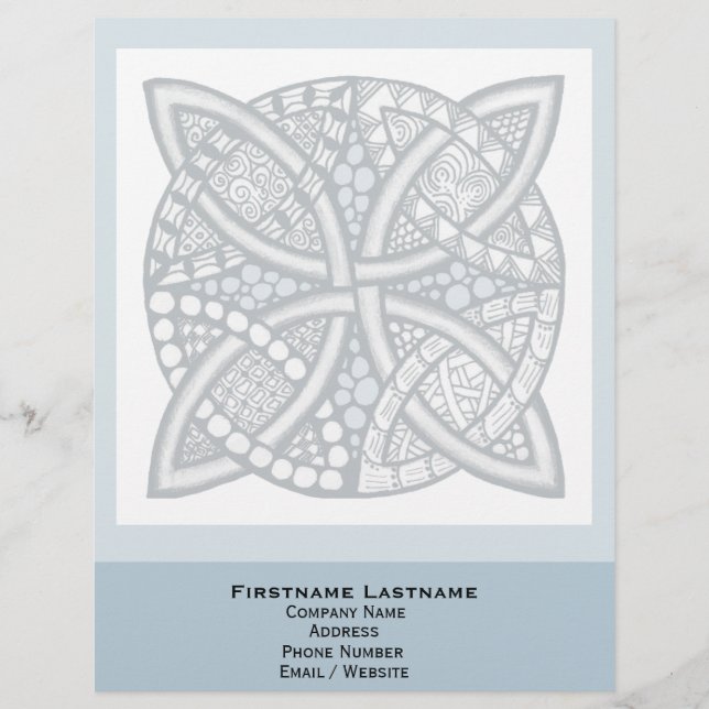 Choose Your Colour Celtic Knot Decorative Pattern Letterhead Template (Front)
