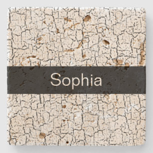 Choose Your Colour Crackle Paint Customisable Stone Coaster