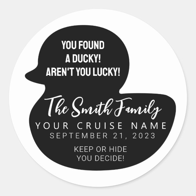  Choose Your Colour Cruise Duck Classic Round Sticker (Front)