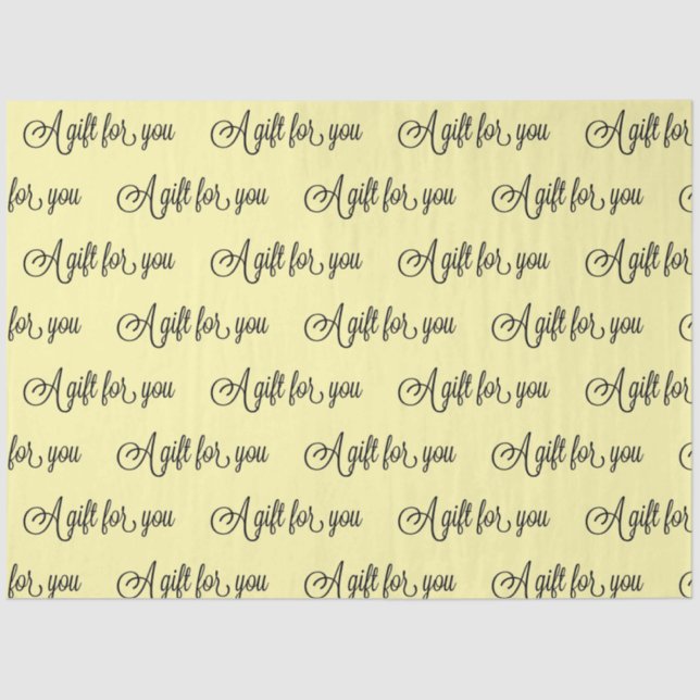 Choose Your Colour Fancy Calligraphy Gift  Tissue Paper (Front)