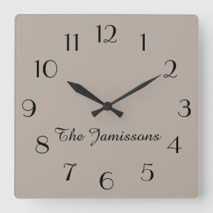 Choose Your Colour, or Default Greige Square Wall Clock