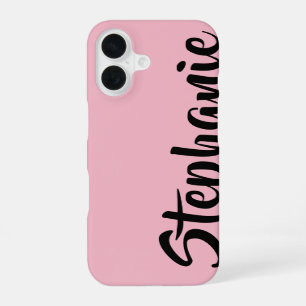 Choose Your Colour, Pink, Jumbo Name iPhone 16 Case