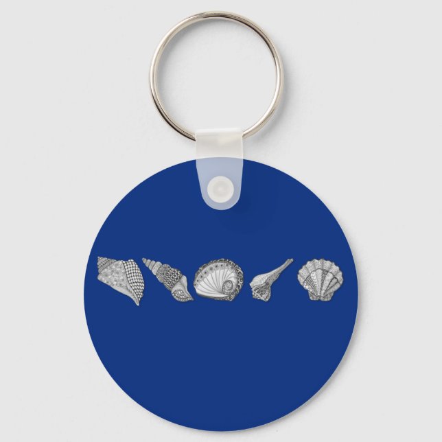 Choose Your Colour Seashell Art Key Ring (Front)