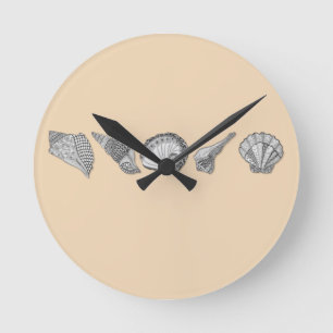 Choose Your Colour Seashell Art Round Clock