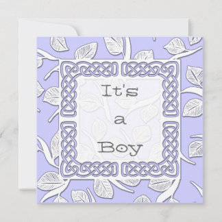 Choose Your Colour Woven Border Baby Announcement