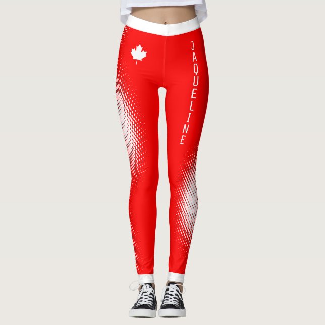 Choose YOUR Colour / YOUR Name White Dot Pattern Leggings (Front)
