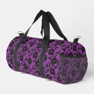 Choose Your Colours Faux Black Lace Fishnet Purple Duffle Bag